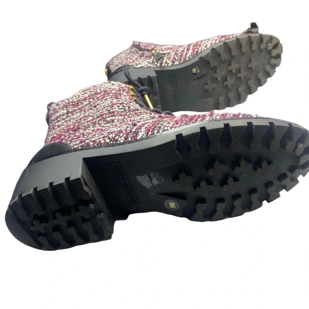 Tory Burch Multicolor Black Miller Tweed Boots Booties Woman’s  size 6 - Picture 8 of 9